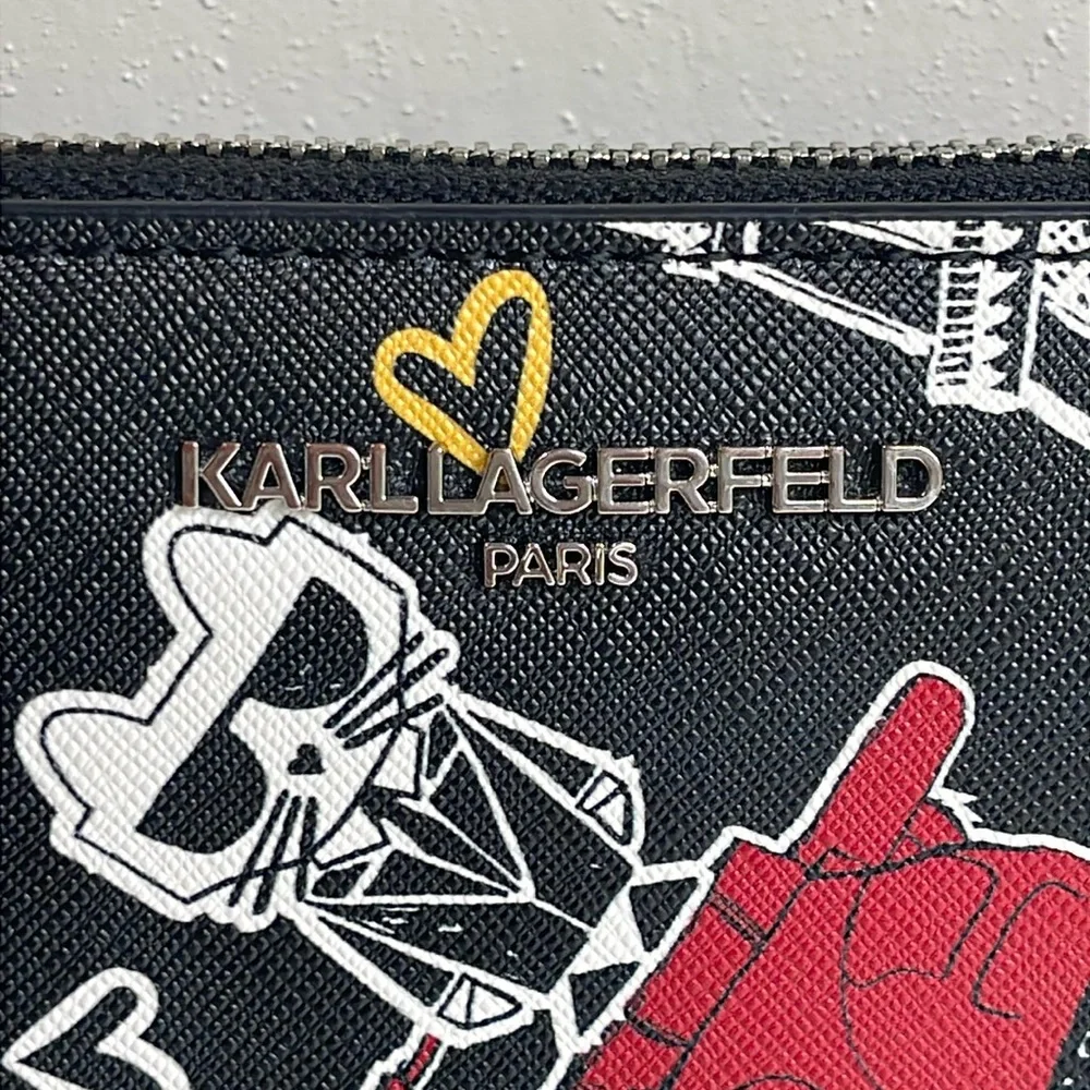 Karl Lagerfeld Paris Genuine Leather Wallet Crossbody